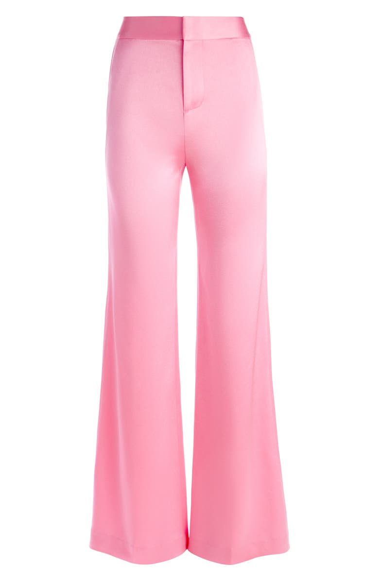 Alice + Olivia Deanna Satin Waist Trousers, Alternate, color, Primrose