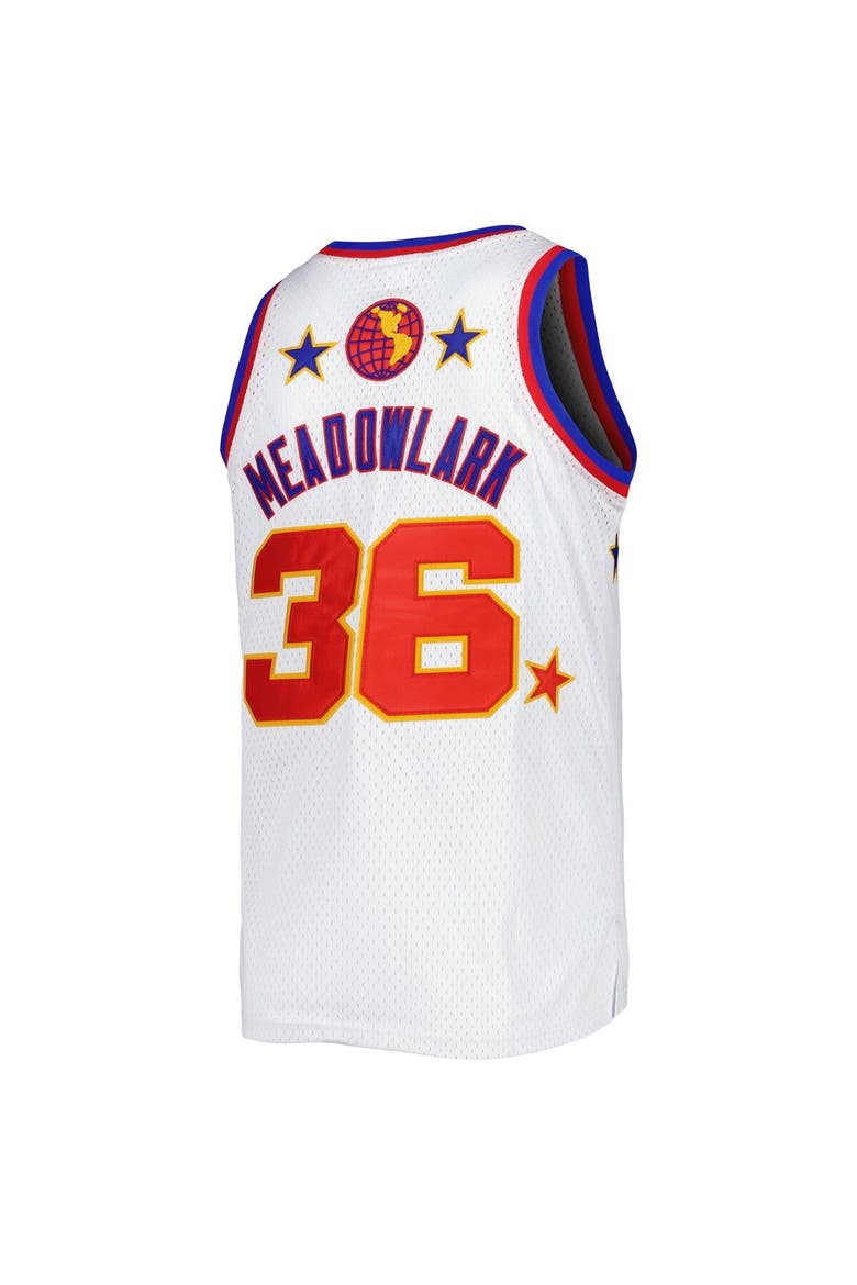 Men's Rings & Crwns Meadowlark Lemon White Harlem Globetrotters Swingman Jersey, Alternate, color, White