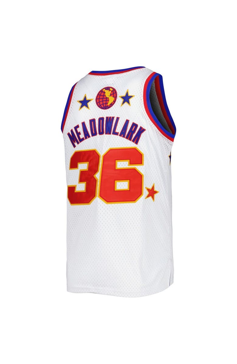 RINGS & CRWNS Men's Rings & Crwns Meadowlark Lemon White Harlem Globetrotters Swingman Jersey, Alternate, color, White