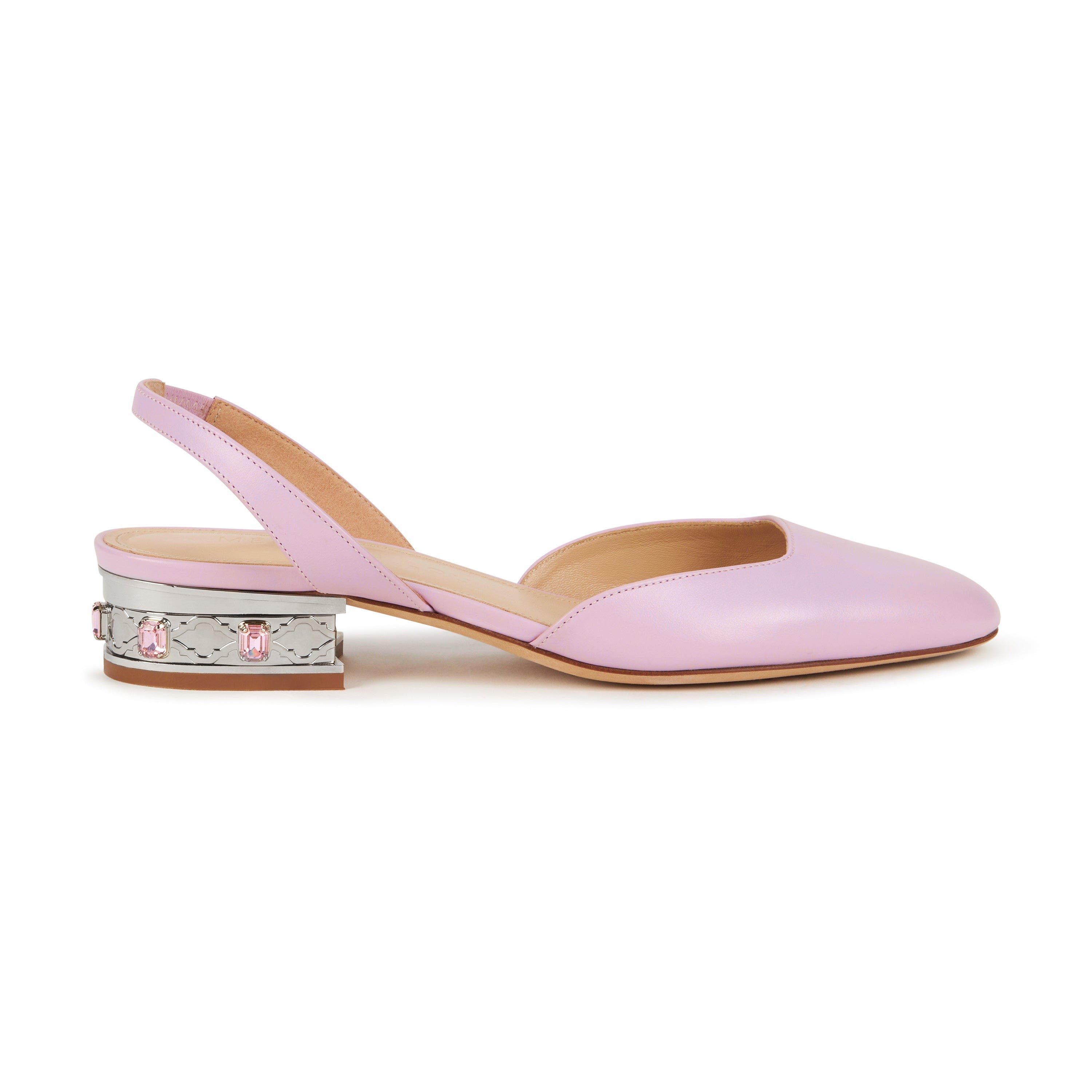 AIMEE ANN LOU Izella Slingback in Leather, Alternate, color, Pink