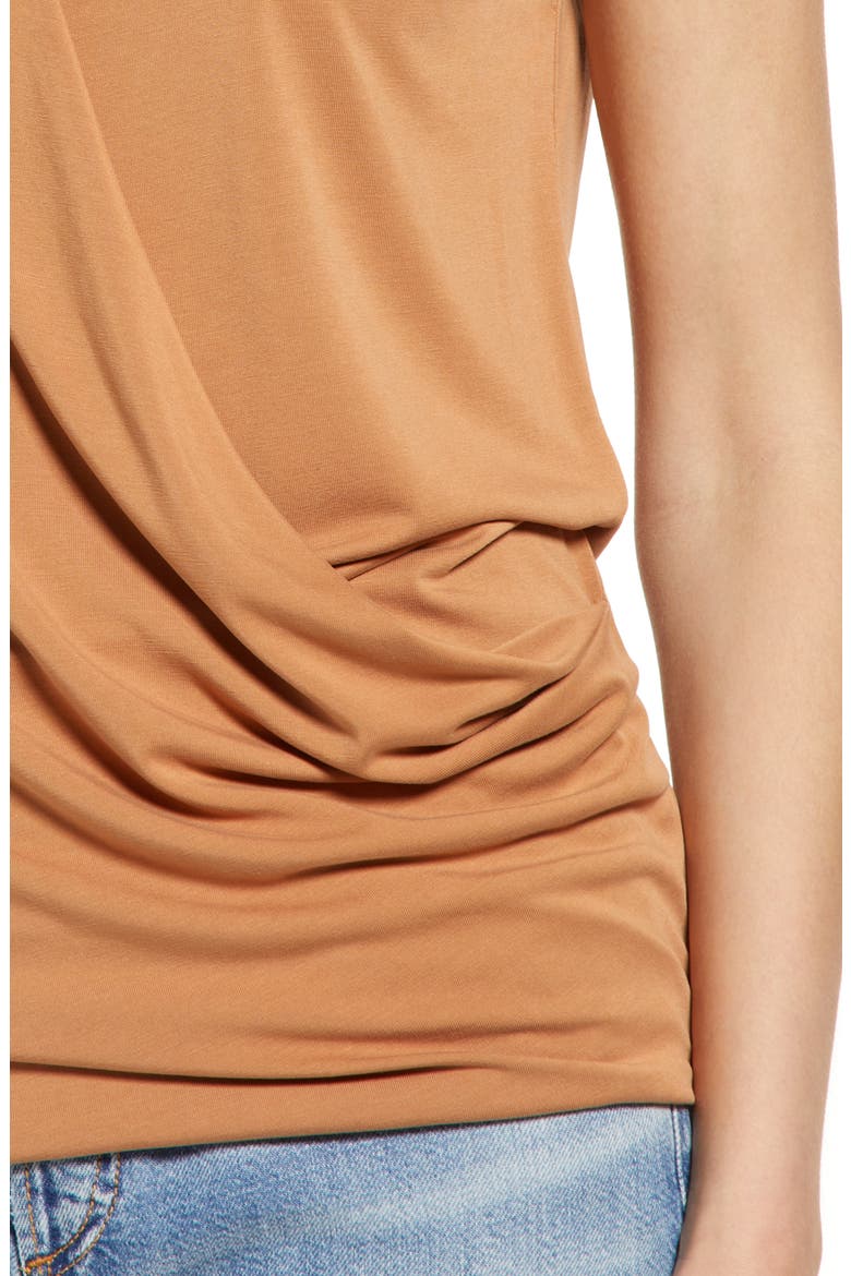 Christy Drape Top, Alternate, color, LTBROWN