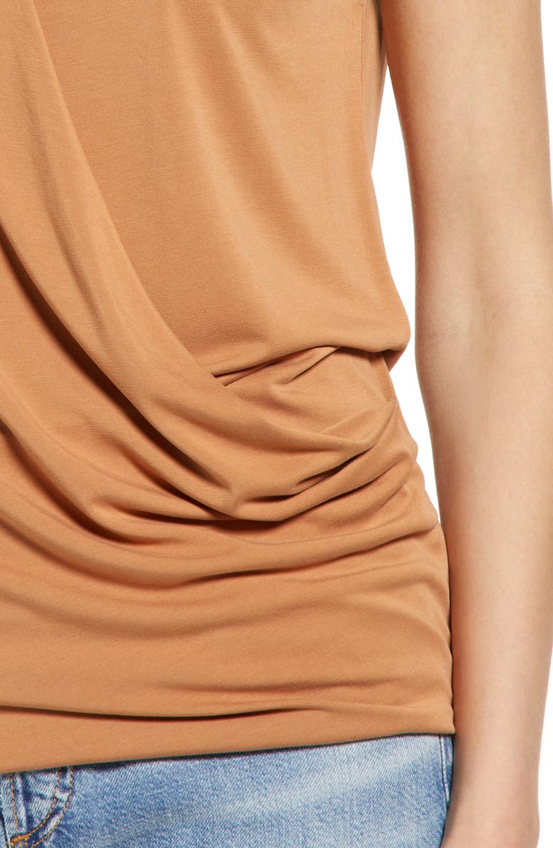 rag & bone Christy Drape Top, Alternate, color, Ltbrown