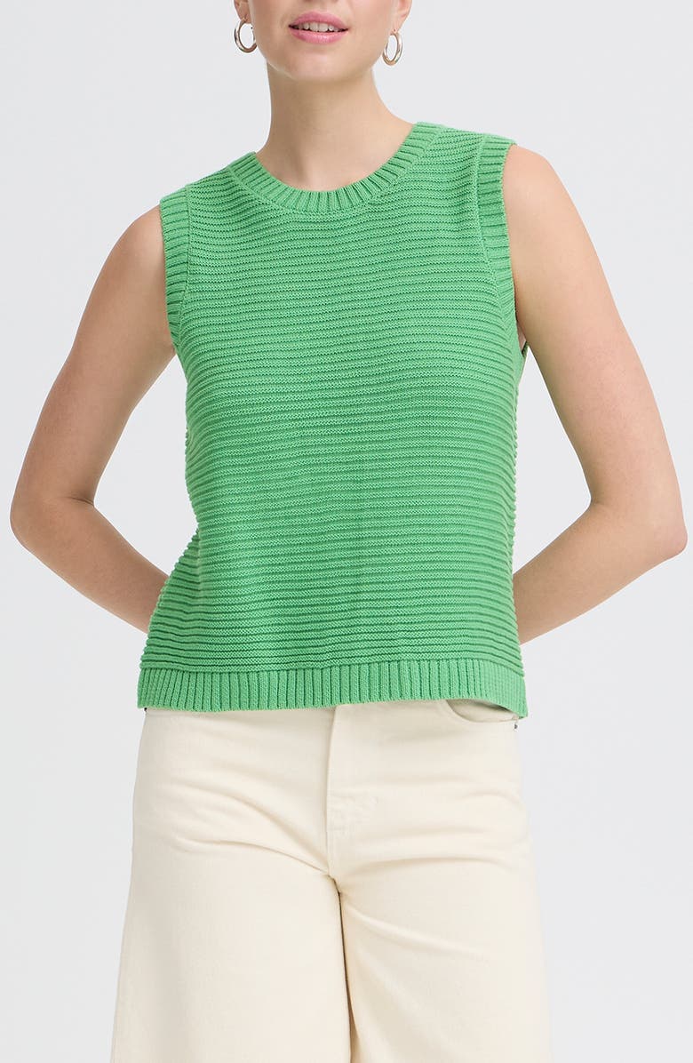 ICHI Tie Back Knit Vest, Main, color, Greenbriar