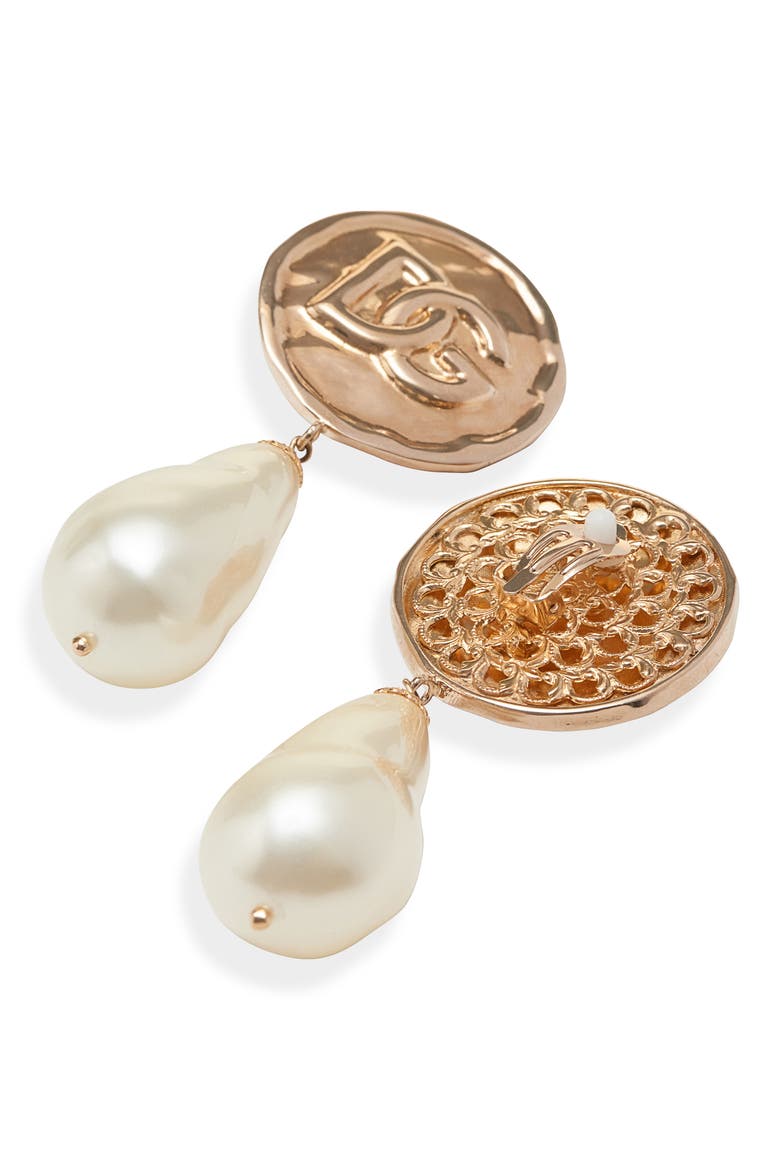 Sfilata Imitation Pearl Drop Earrings, Alternate, color, GOLD