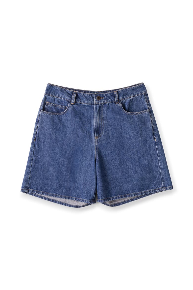 Denim Shorts, Alternate, color, INDIGO MID WASH