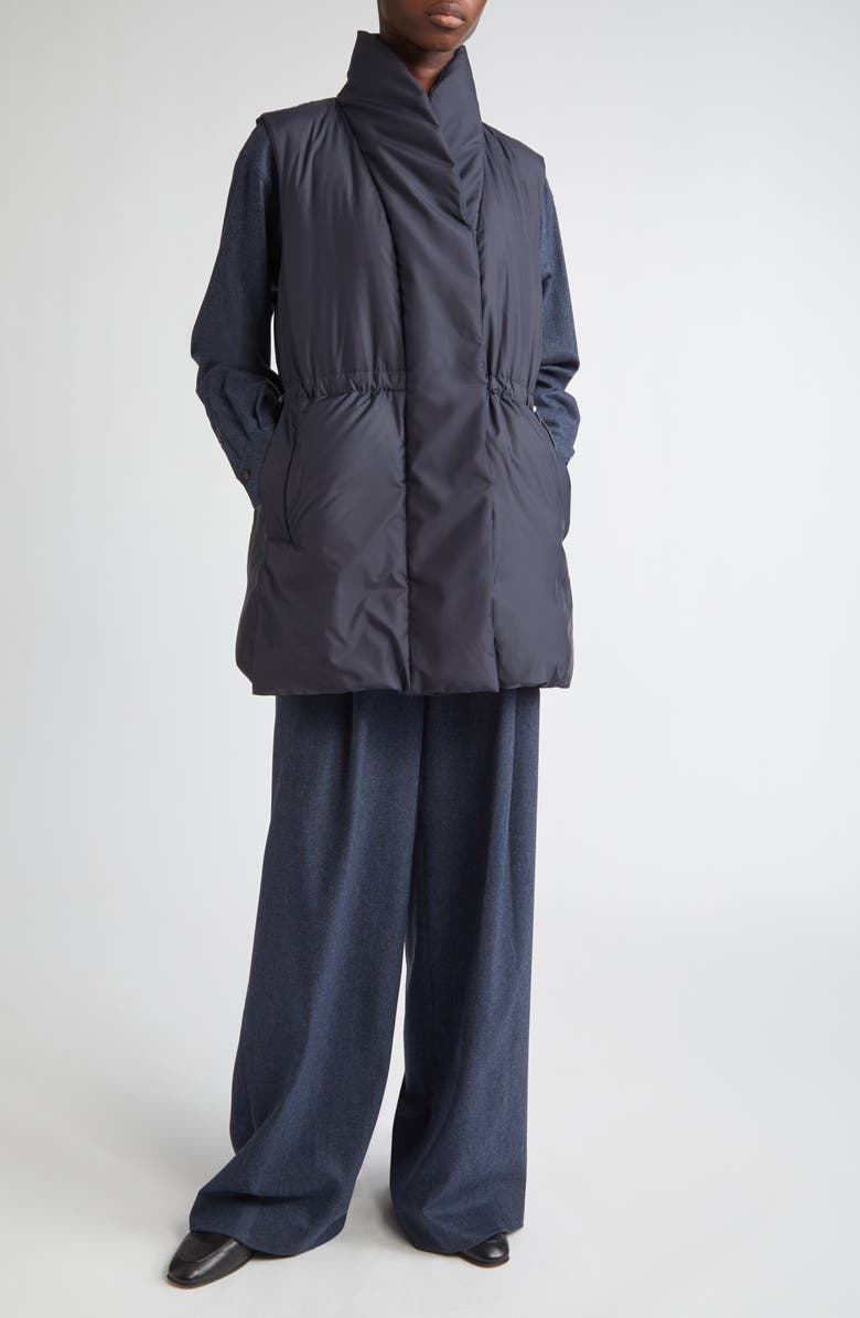 Lafayette 148 New York Recycled Tech Down Puffer Vest, Alternate, color, Ink