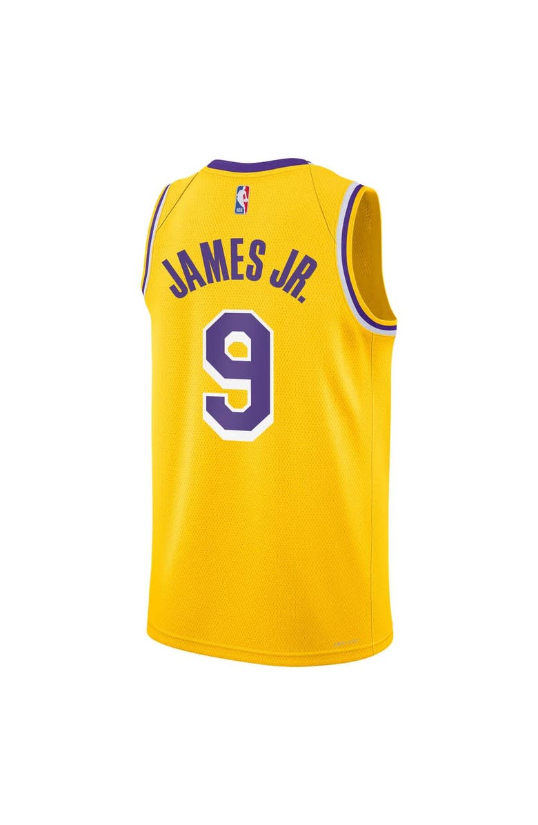 Nike Youth Nike Bronny James Jr. Gold Los Angeles Lakers Swingman Jersey - Icon Edition, Alternate, color, 