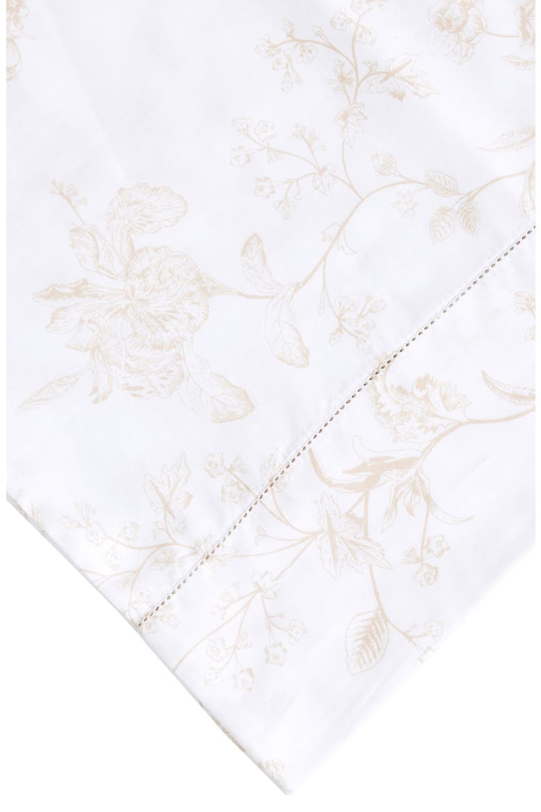 Bouquet Cotton Pillowcase Set, Alternate, color, WHITE/ MOCHA