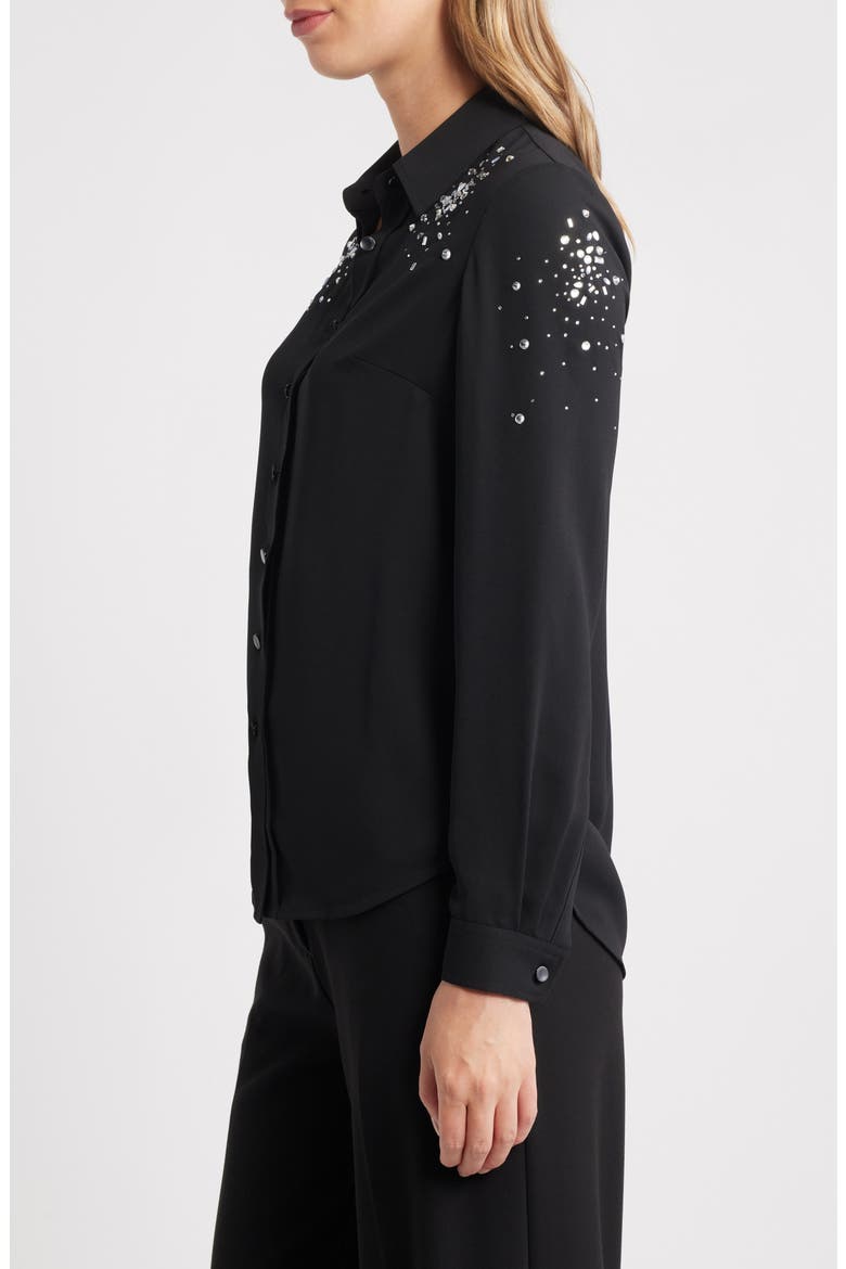 Embellished Shirt, Alternate, color, ANNE BLACK