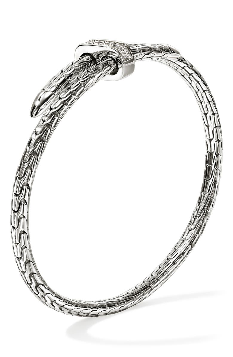John Hardy Spear Bangle, 4mm, Alternate, color, Silver