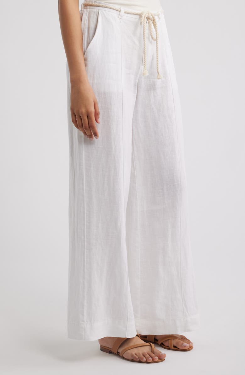 Bella Dahl Pintuck Linen Pants, Alternate, color, White