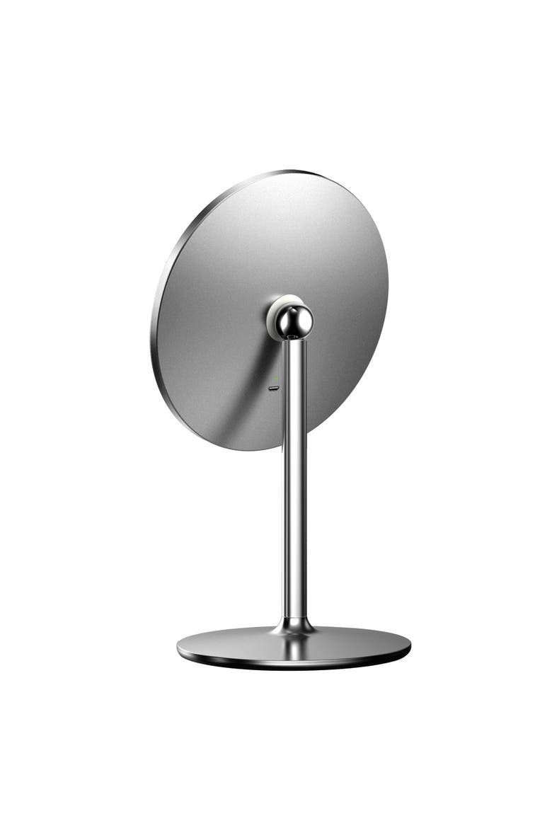 Luxe Tri-Tone LED Makeup Mirror, Alternate, color, Silver