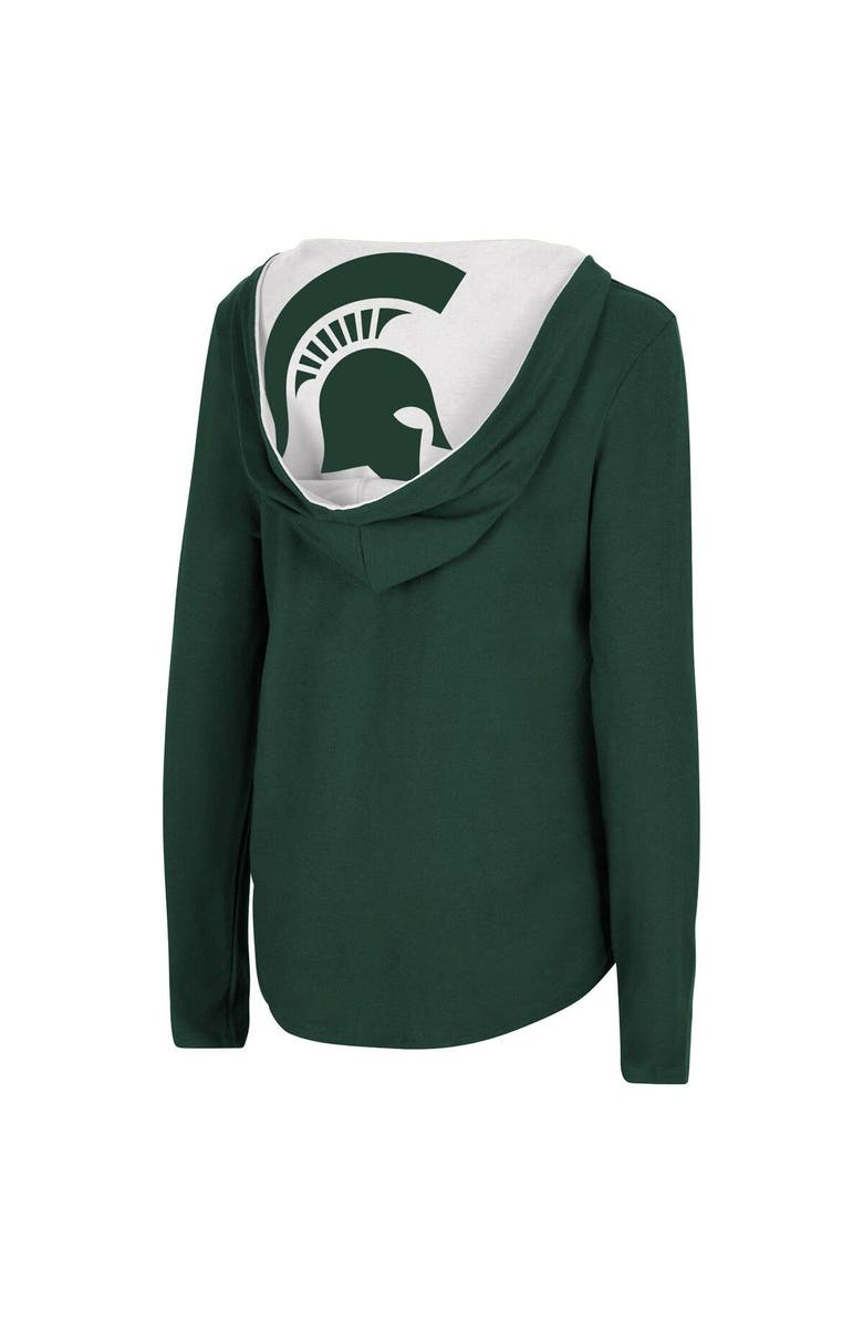 COLOSSEUM Women's Colosseum Green Michigan State Spartans Catalina Hoodie Long Sleeve T-Shirt, Alternate, color, Green