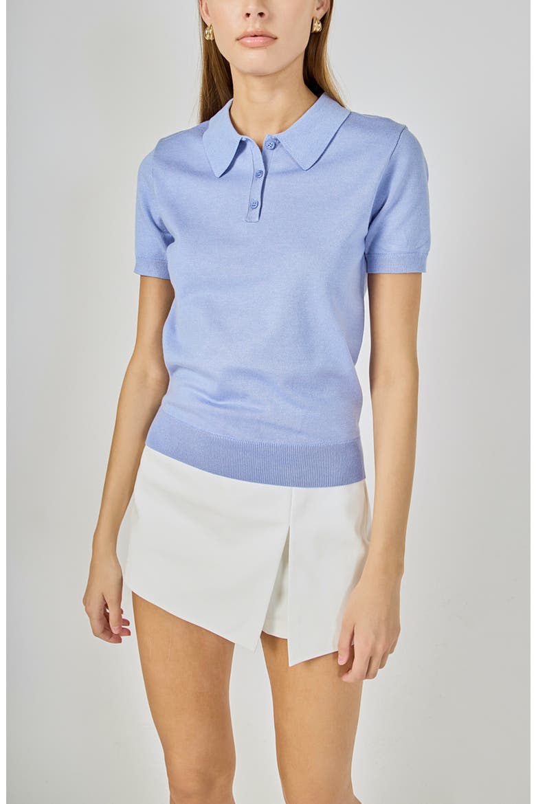 Polo Sweater, Alternate, color, PERIWINKLE