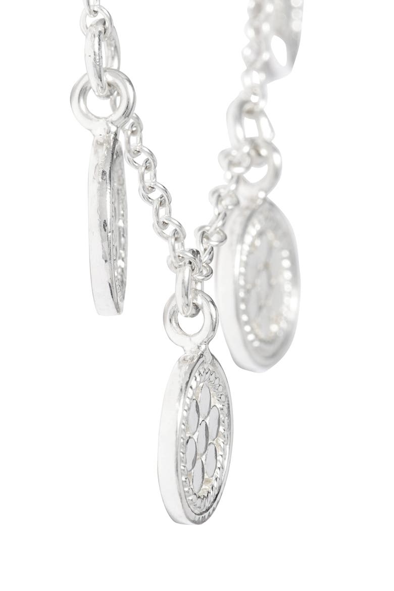 Charm Collar Necklace, Alternate, color, SILVER