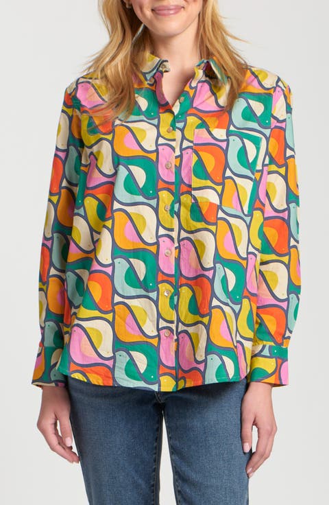 Boyfriend Poplin Button-Up Shirt