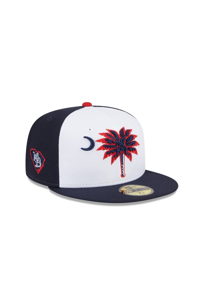 Men's New Era  Navy Myrtle Beach Pelicans Theme Nights 59FIFTY Fitted Hat, Main, color, Navy