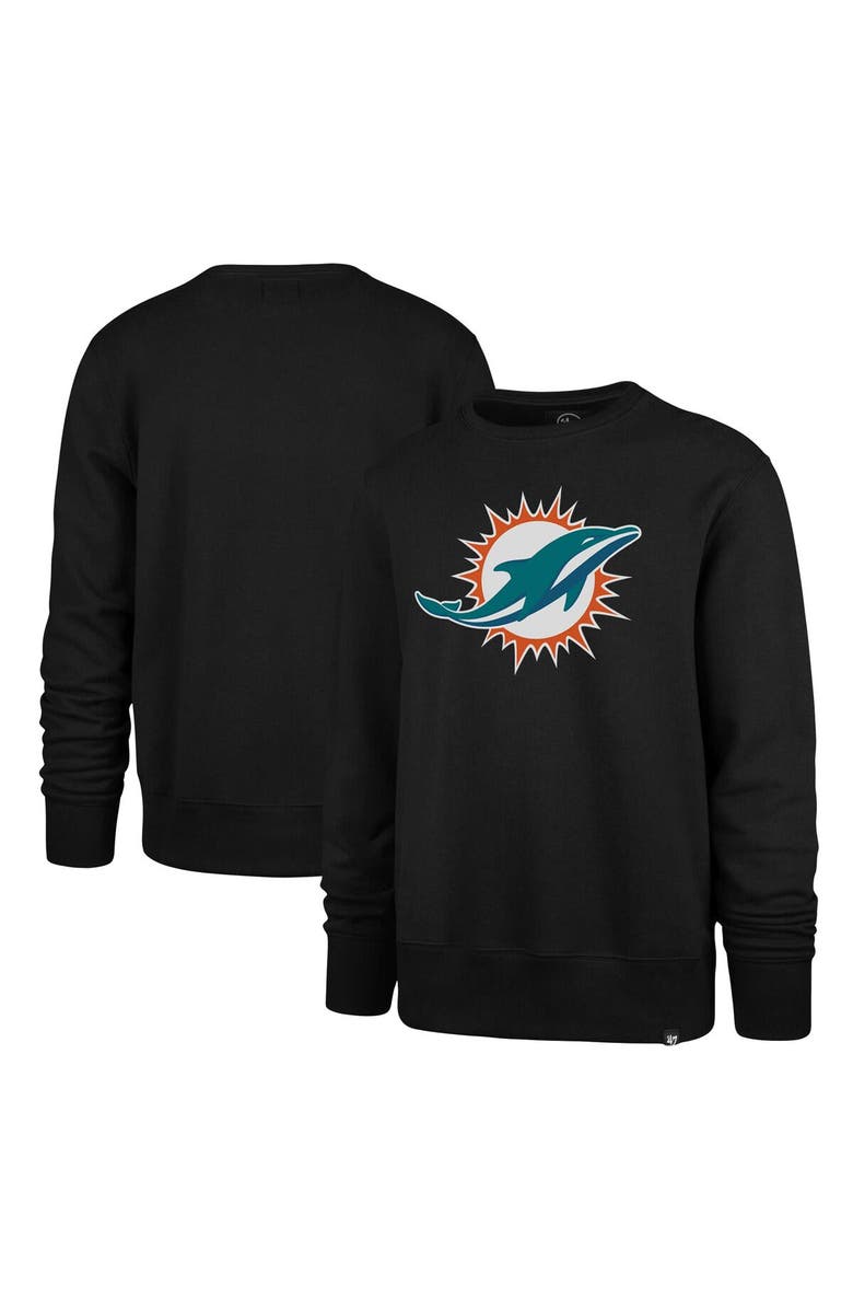 '47 Men's '47 Black Miami Dolphins Imprint Headline Pullover Sweatshirt, Main, color, Black
