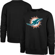 '47 Men's '47 Black Miami Dolphins Imprint Headline Pullover Sweatshirt