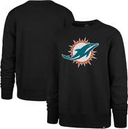 '47 Men's '47 Black Miami Dolphins Imprint Headline Pullover Sweatshirt