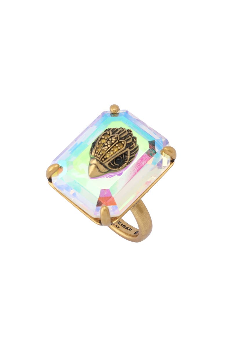 Kurt Geiger London Crystal Cocktail Ring, Main, color, Crystal Abalone