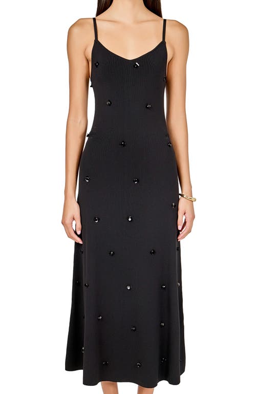 Endless Rose Embellished Knit Dress In Black