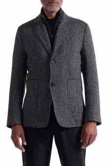 Bugatchi Herringbone Jacket with Removable Bib
