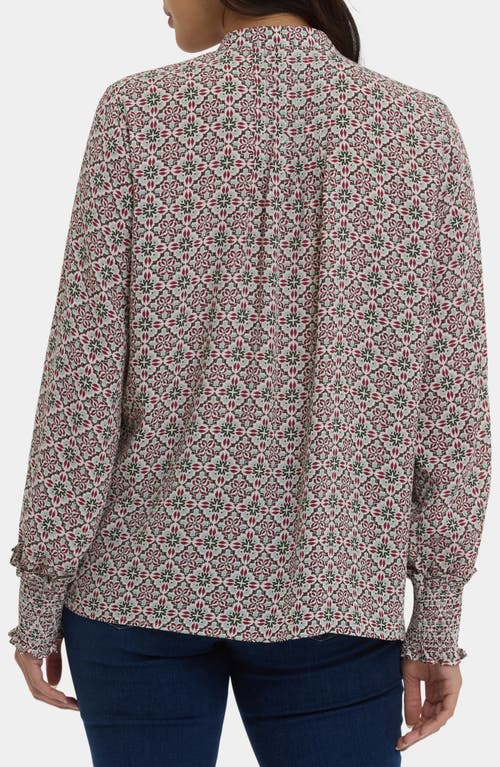 Nydj Pleated Peasant Blouse In Neutral