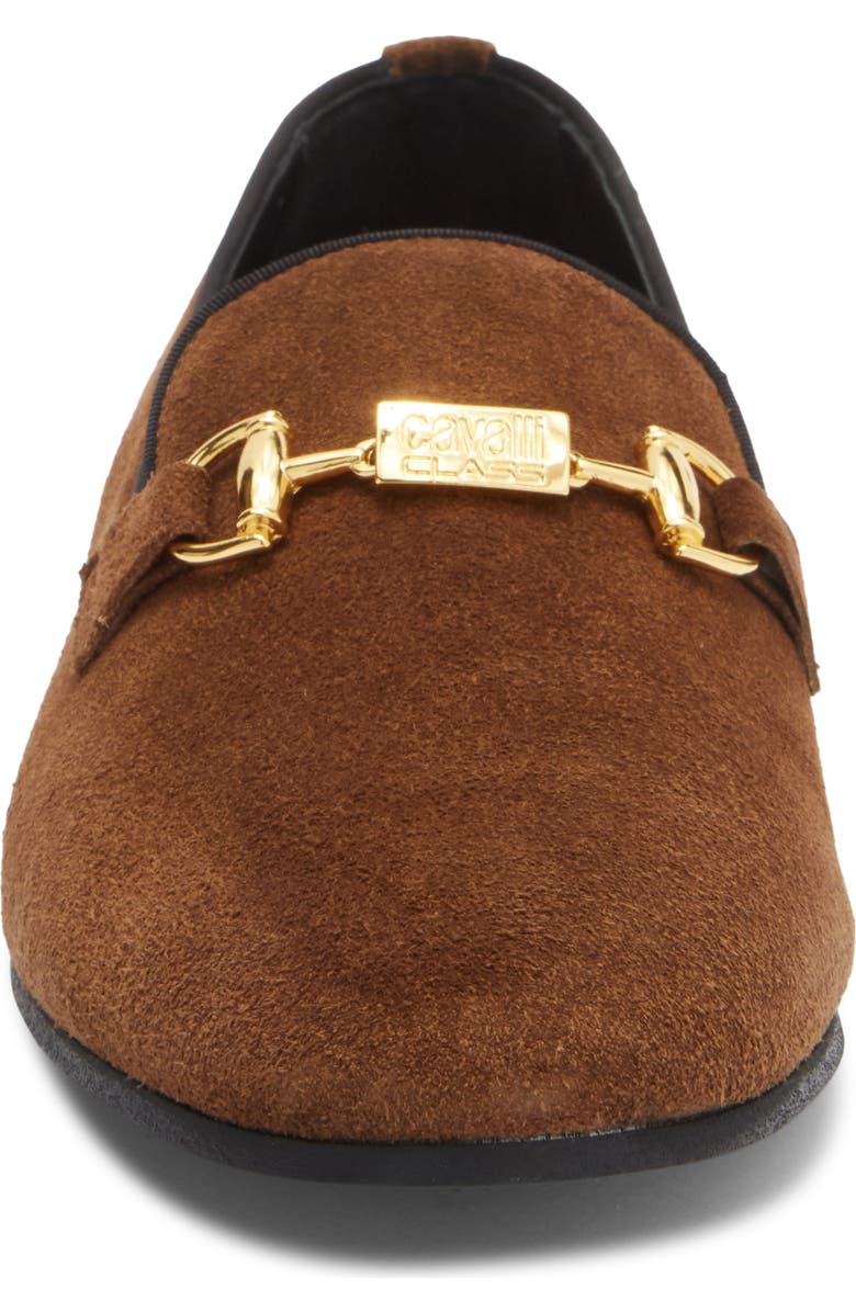 Roberto Cavalli Broadway Bit Loafer, Alternate, color, Suede Dark Brown