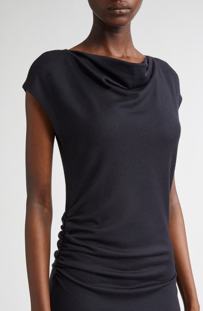 Vince Cowl Neck Side Ruched Knit Dress, Alternate, color, Coastal Blue