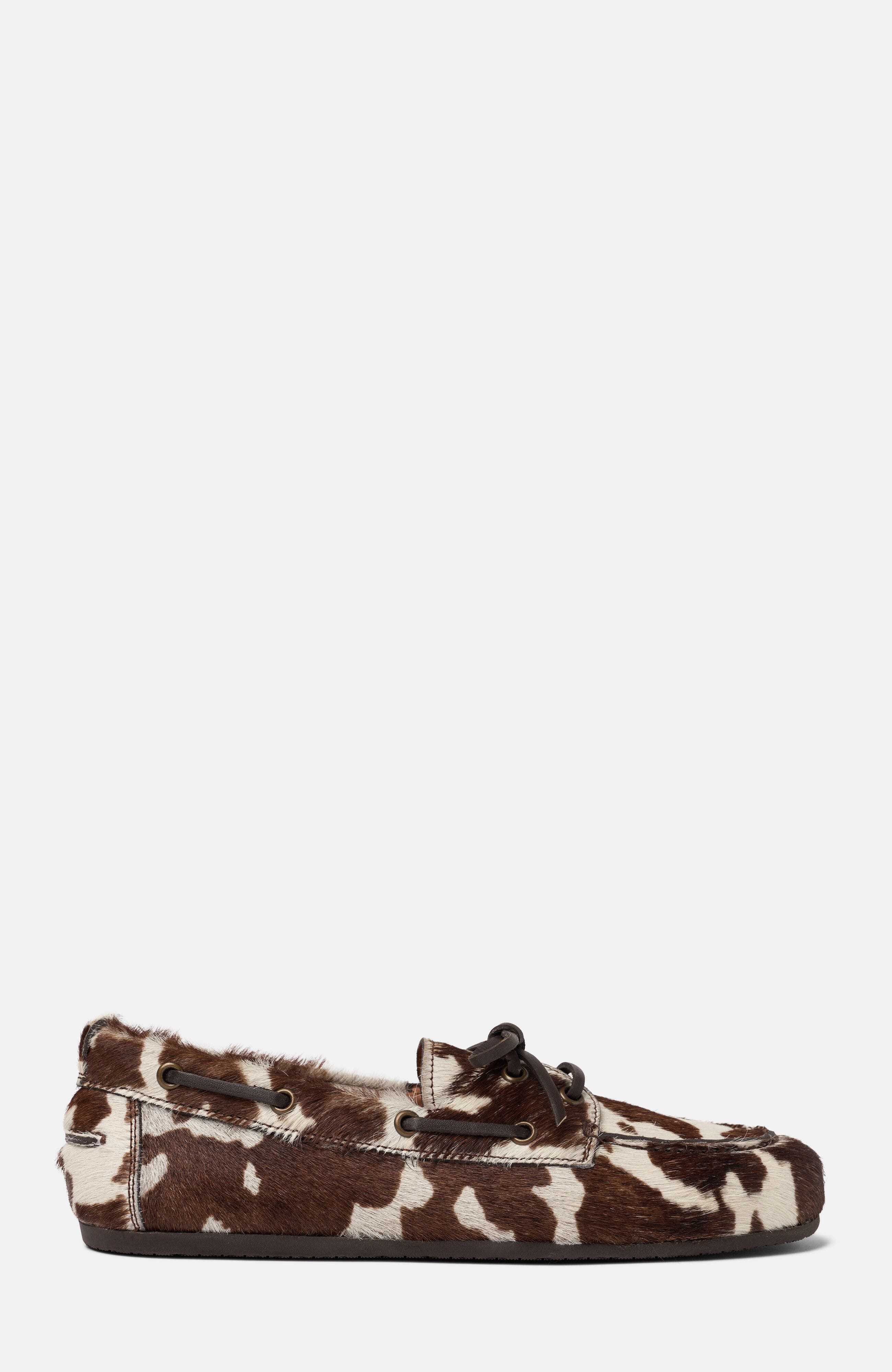 Avery Boat Shoes, Alternate, color, Cow Print - Ponyhair - Calf