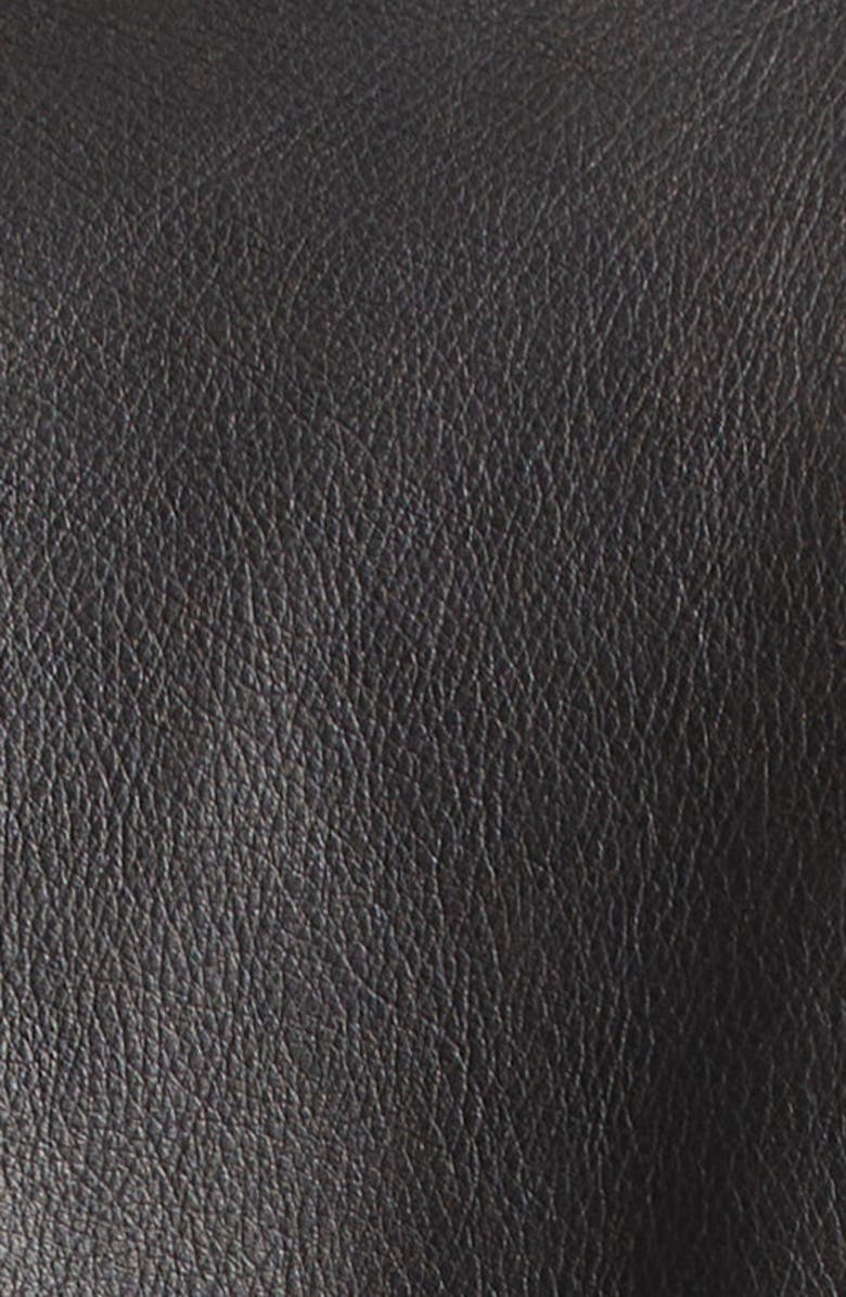 McQueen Antiqued Leather Biker Jacket, Alternate, color, Dark Brown/ Tan