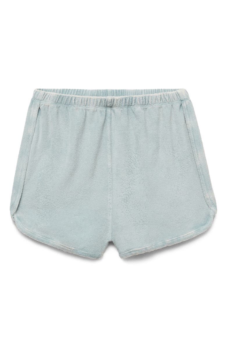 MANGO Overdyed Cotton Blend Terry Shorts, Main, color, 