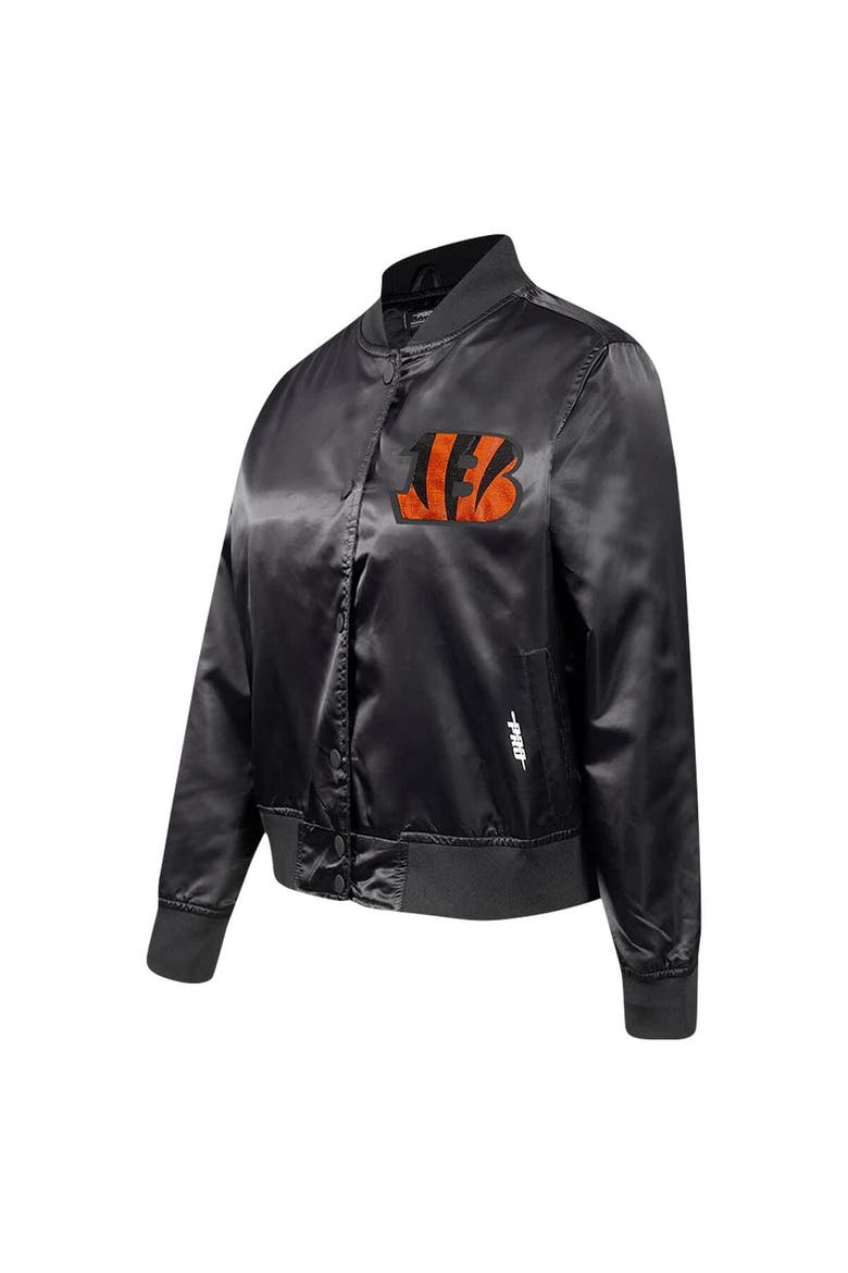 Women's Pro Standard Black Cincinnati Bengals Jeweled Satin Full-Snap Jacket, Alternate, color, Black