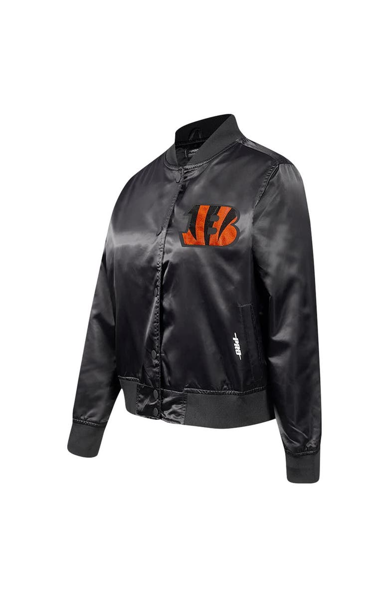 PRO STANDARD Women's Pro Standard Black Cincinnati Bengals Jeweled Satin Full-Snap Jacket, Alternate, color, Black