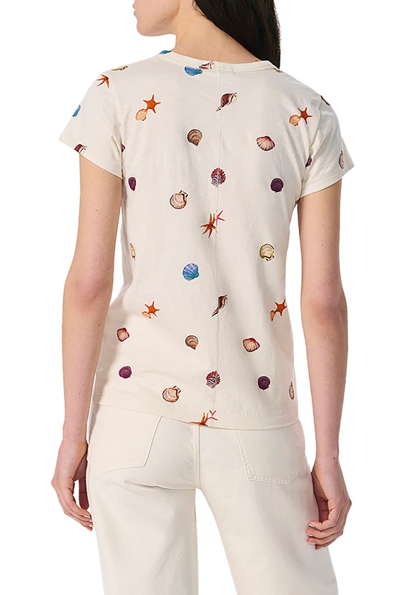 Seashell Print Cotton T-Shirt, Alternate, color, IVY