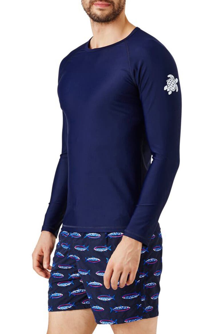 Men's Solid Rashguard, Alternate, color, BLEU MARINE