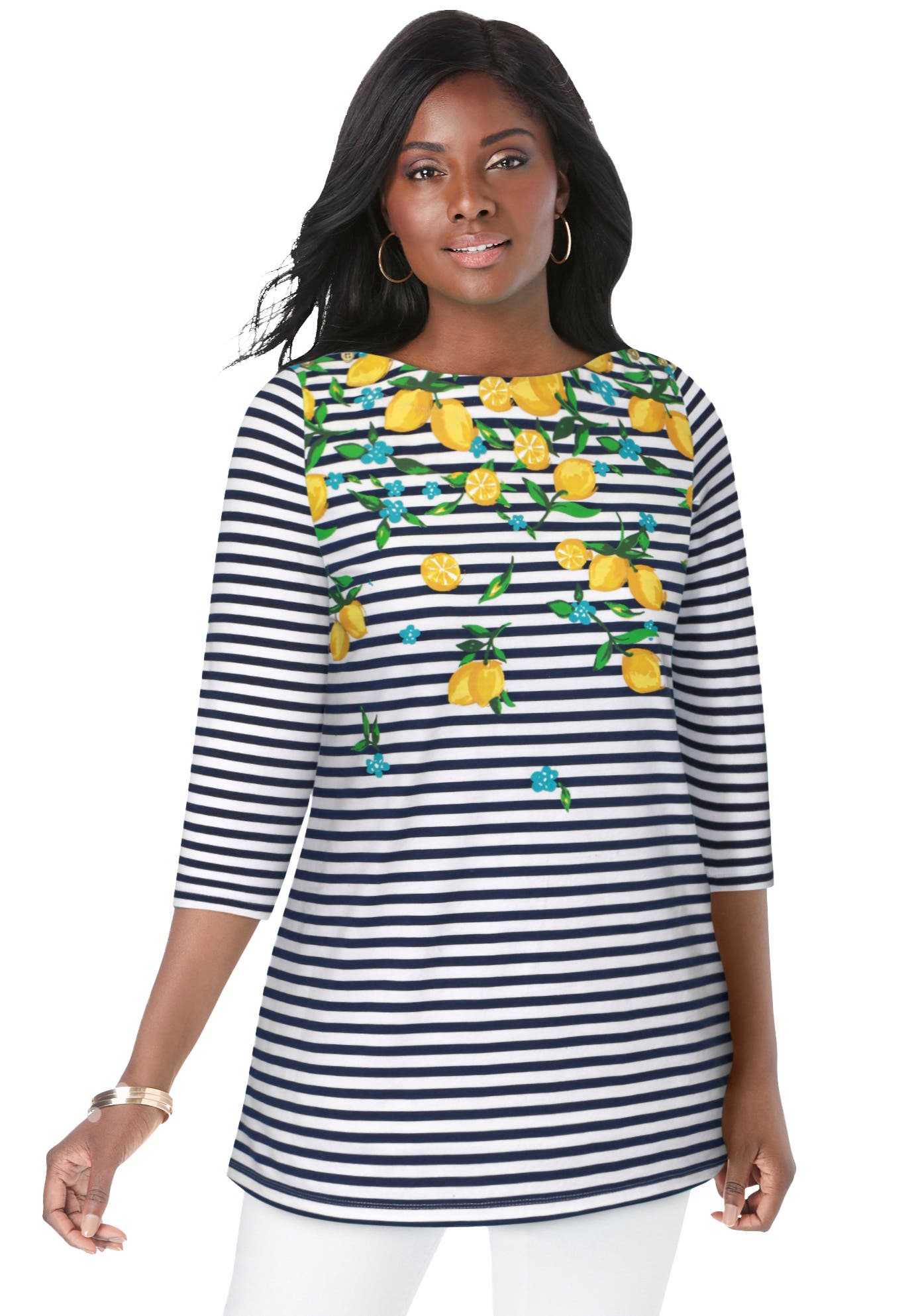 NAVY LEMON STRIPE