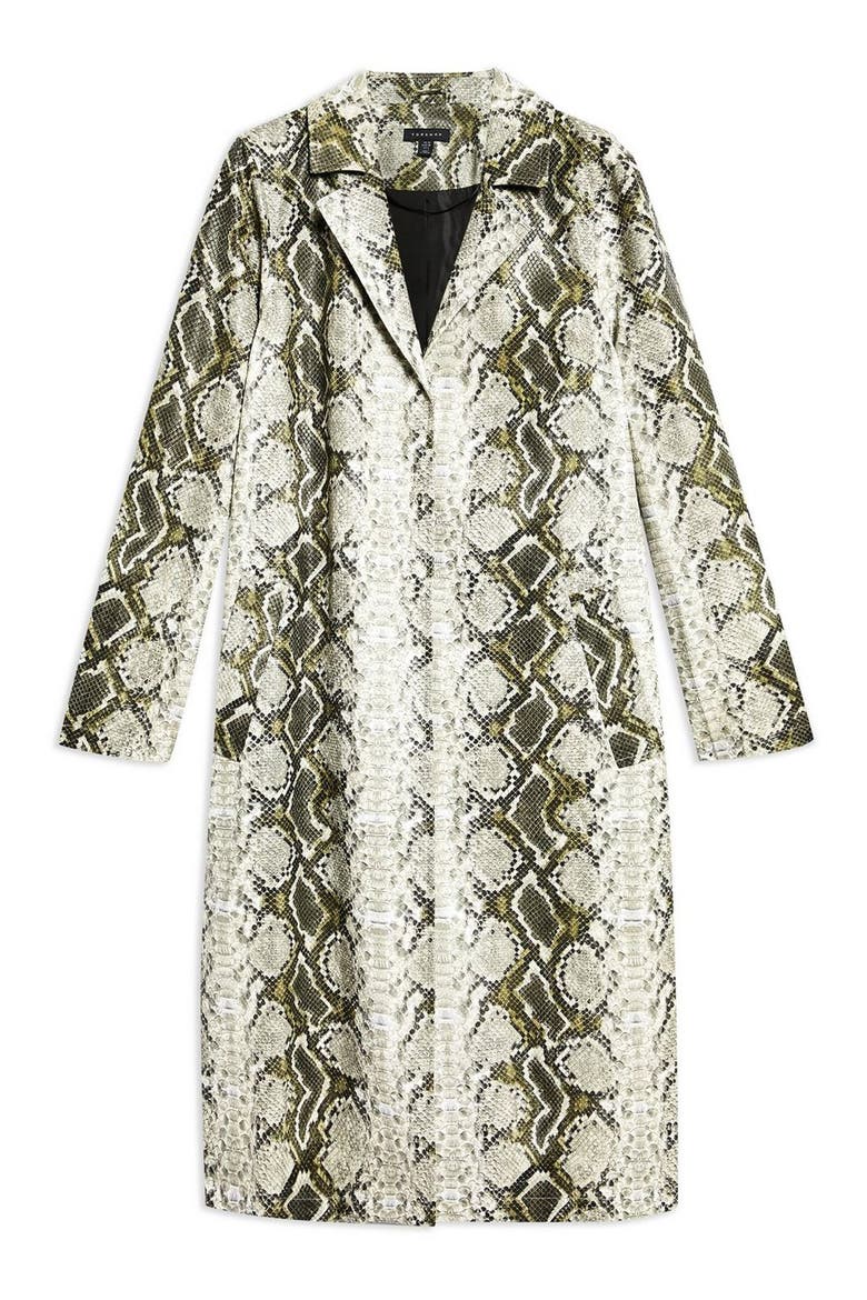 Rok It Snake Print Coat, Alternate, color, GREEN MULTI