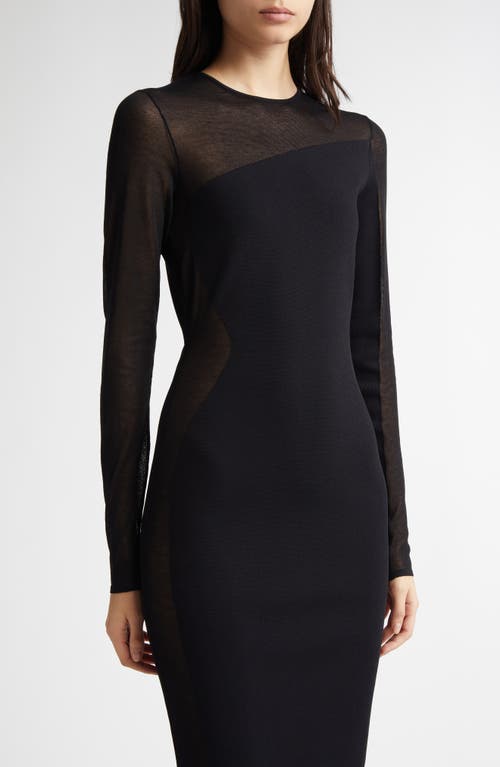 Stella Mccartney Long Sleeve Compact Knit Miracle Dress In Black