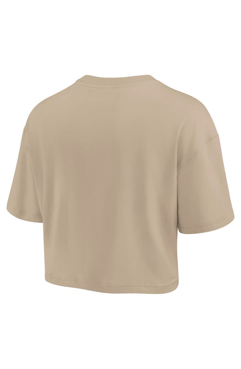 Fanatics Signature Women's Fanatics Khaki Golden State Warriors Elements Super Soft Boxy Cropped T-Shirt, Alternate, color, Khaki