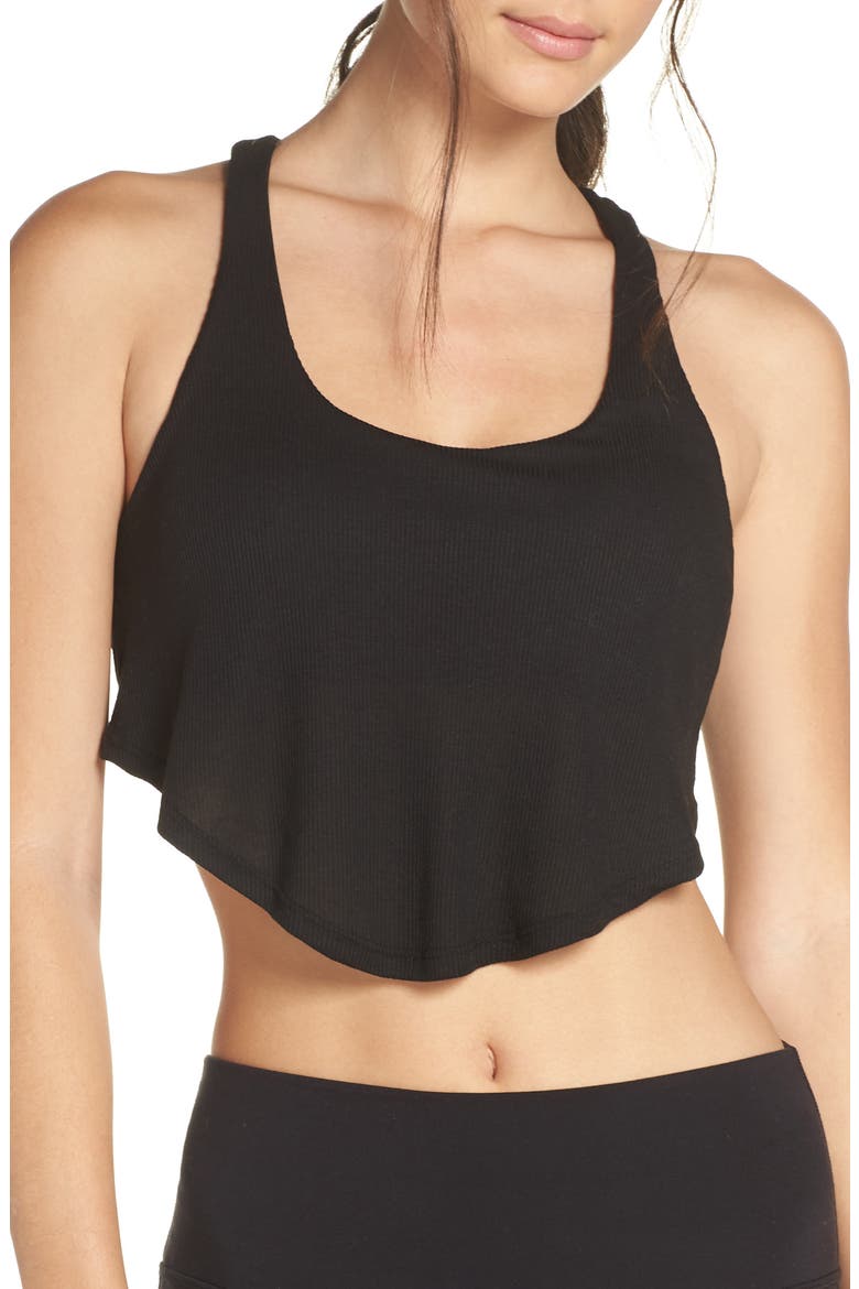 Knot Racerback Bra Tank, Alternate, color, BLACK