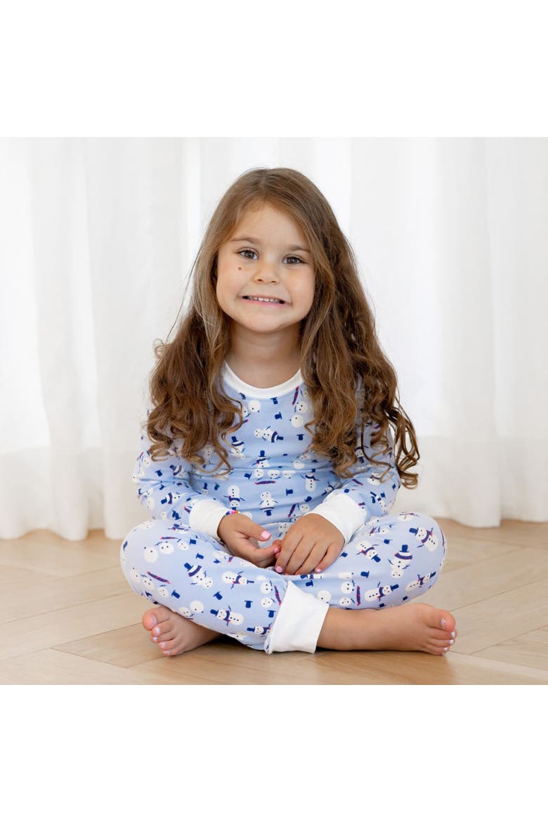 Kids Organic Two-Piece Pajama Set - Holiday Snowmen, Alternate, color, Holiday Snowmen