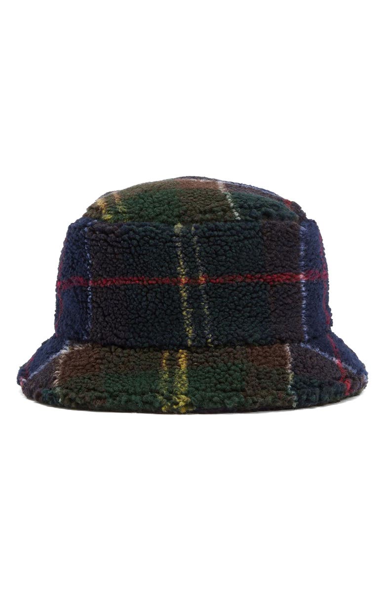 Barbour Field Tartan Fleece Bucket Hat, Alternate, color,
