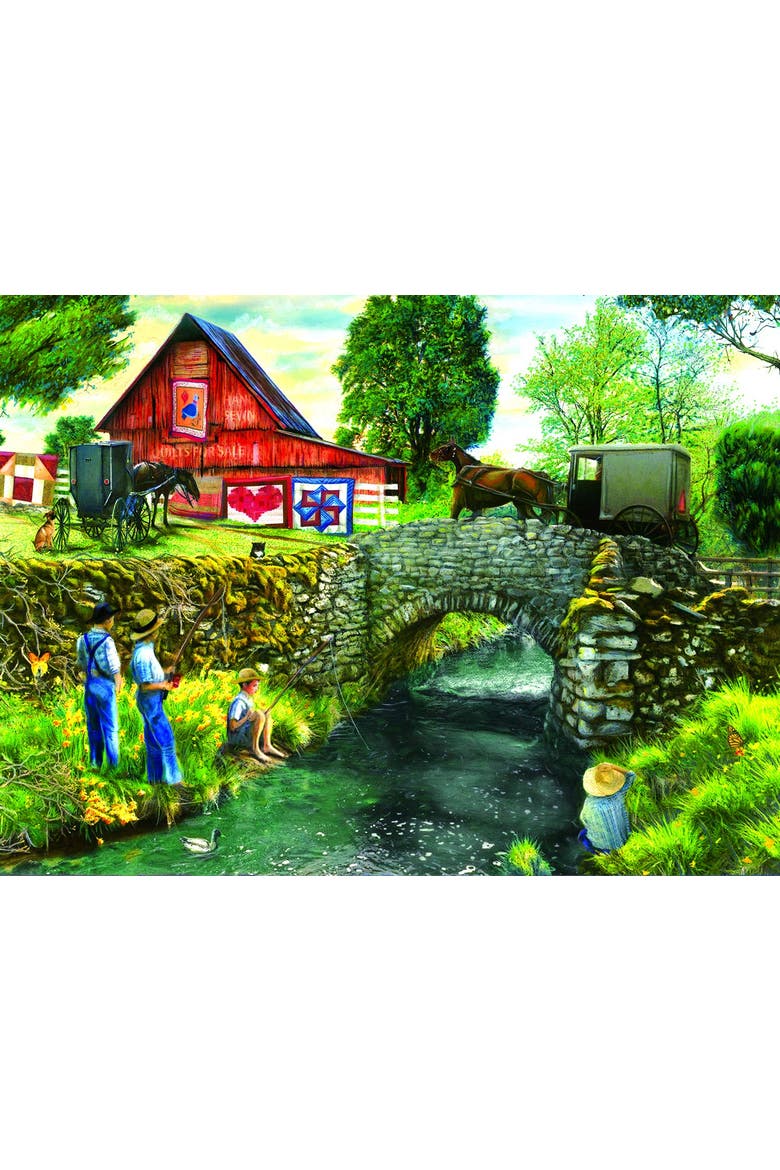 Fishing Down by the Stream 1000 piece Jigsaw Puzzle for Adults, Alternate, color, Multicolor
