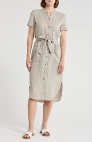 James Perse Elongated Tie Waist Shirtdress
