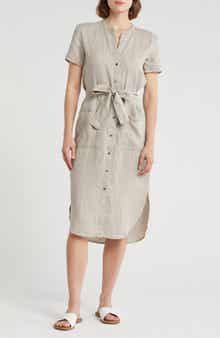 James Perse Elongated Tie Waist Shirtdress