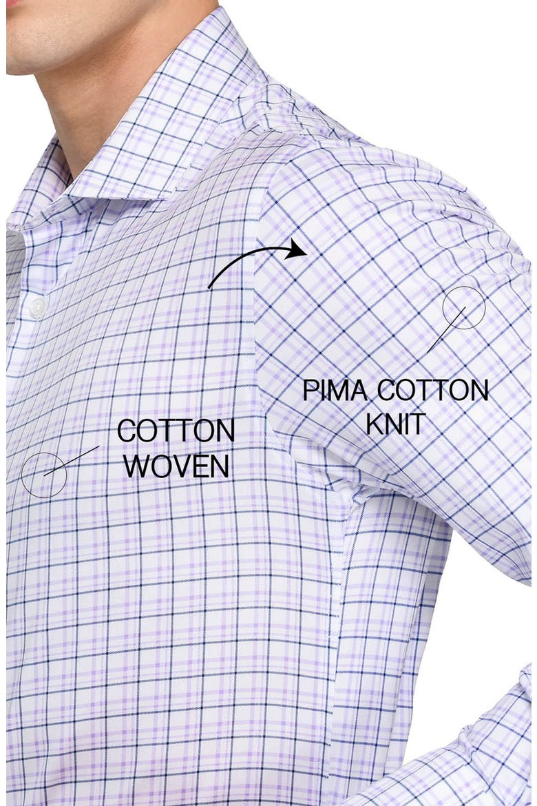 Slim Fit Plaid Reworked Dress Shirt, Alternate, color, WHITE/ PURPLE