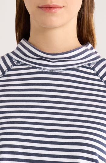 Stripe Raglan Sleeve Cotton Top