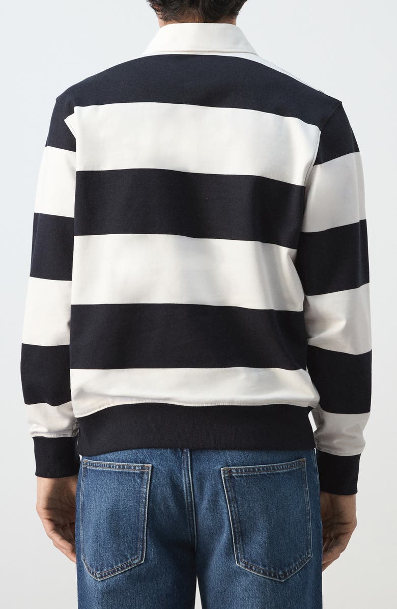 MANGO Stripe Polo Sweater, Alternate, color, White